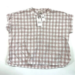 New Barbour Stoneleigh Top White Check Print Size 14 Blouse